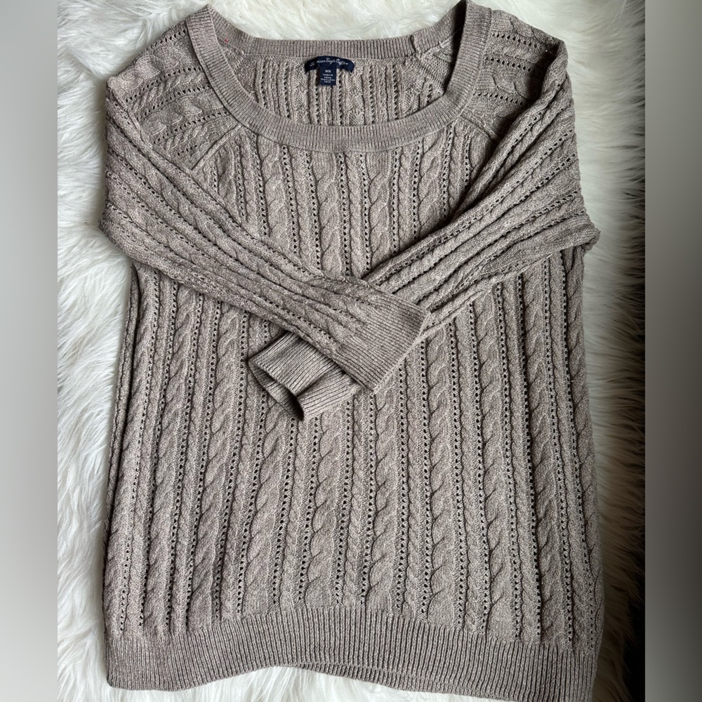 American Eagle Cable Knit Pullover Sweater